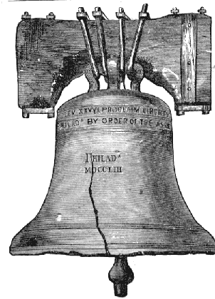Liberty bell wood engraving
