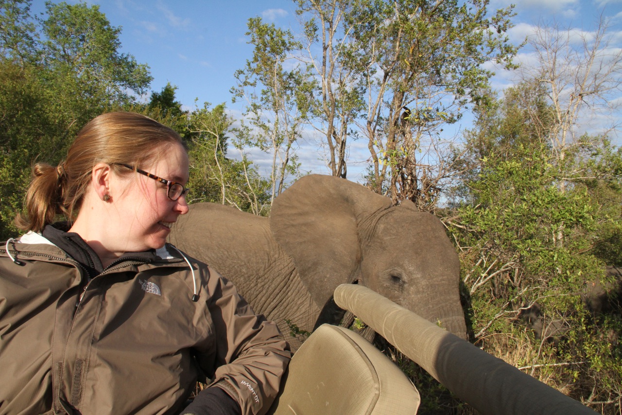 Sally and an elephant